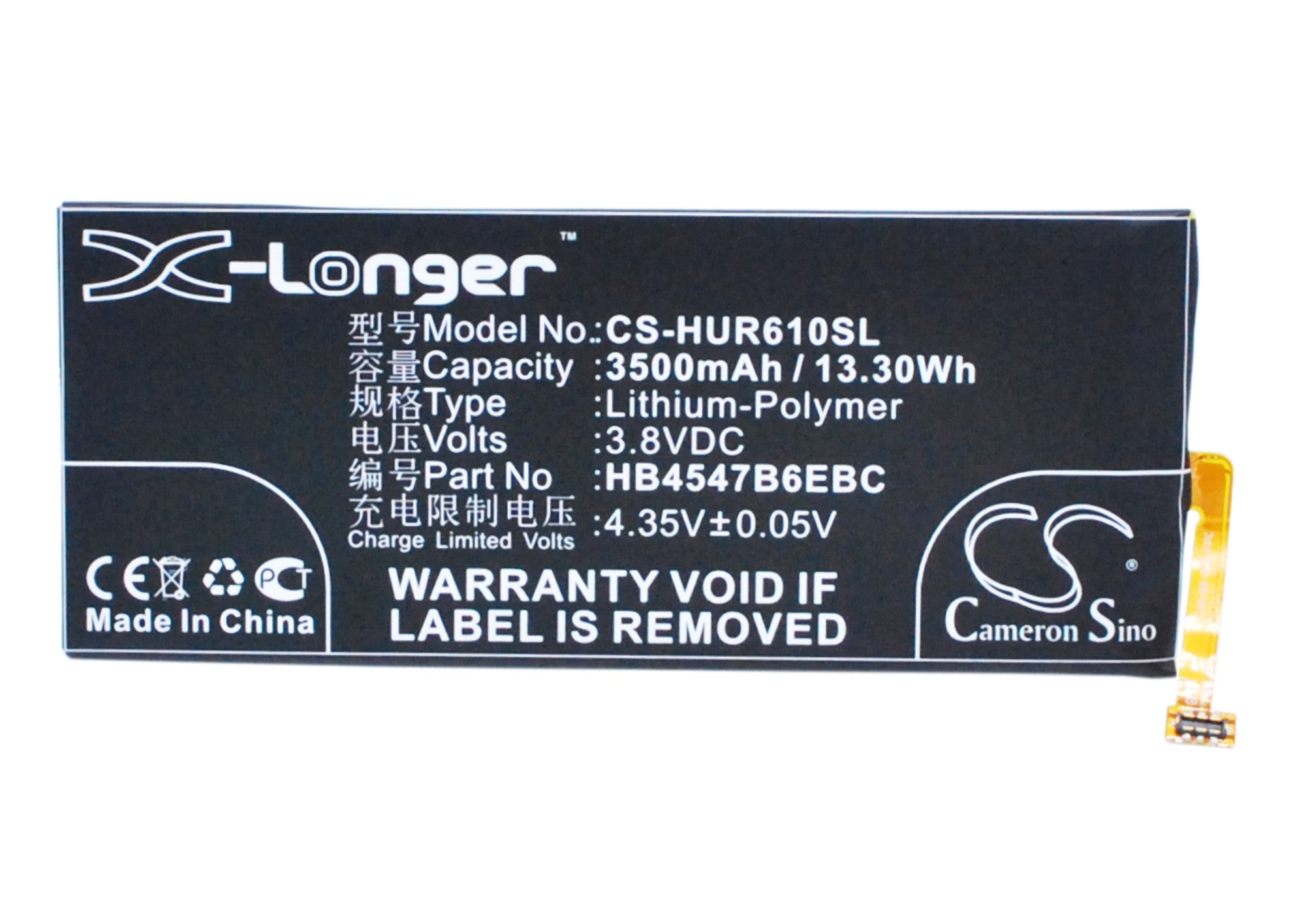 3500mAh HB4547B6EBC Replacement Battery for Huawei Honor 6 Plus, Ascend GX1 - 3.8V Li-Polymer
