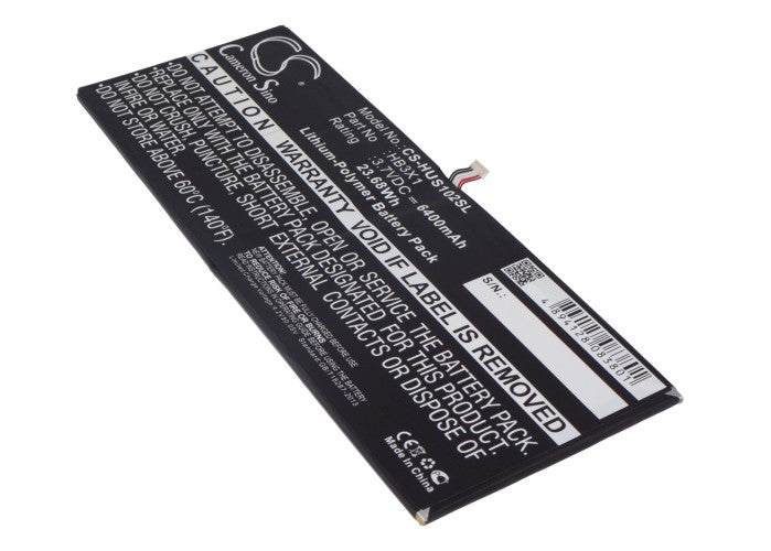 6400mAh HB3X1 Replacement Battery for Huawei MediaPad 10 Link S10-201W/WA Tablet - 3.7V Extended Life
