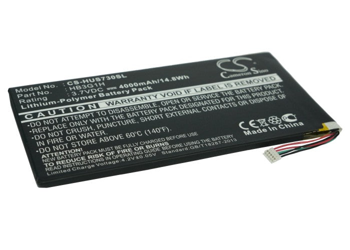 4000mAh Replacement Battery for Huawei MediaPad 7 Lite & S7 Series Tablets (3.7V, 14.8Wh) - HB3G1H
