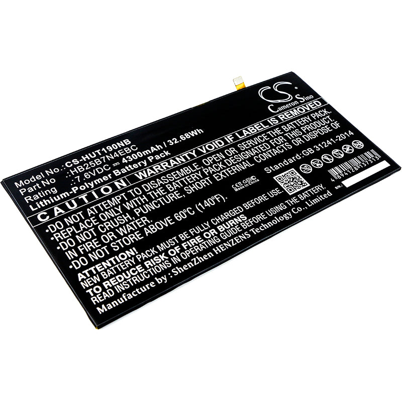4300mAh Replacement Battery for Huawei MateBook HZ-W19 - HB25B7N4EBC - 7.6V 32.68Wh Laptop Battery
