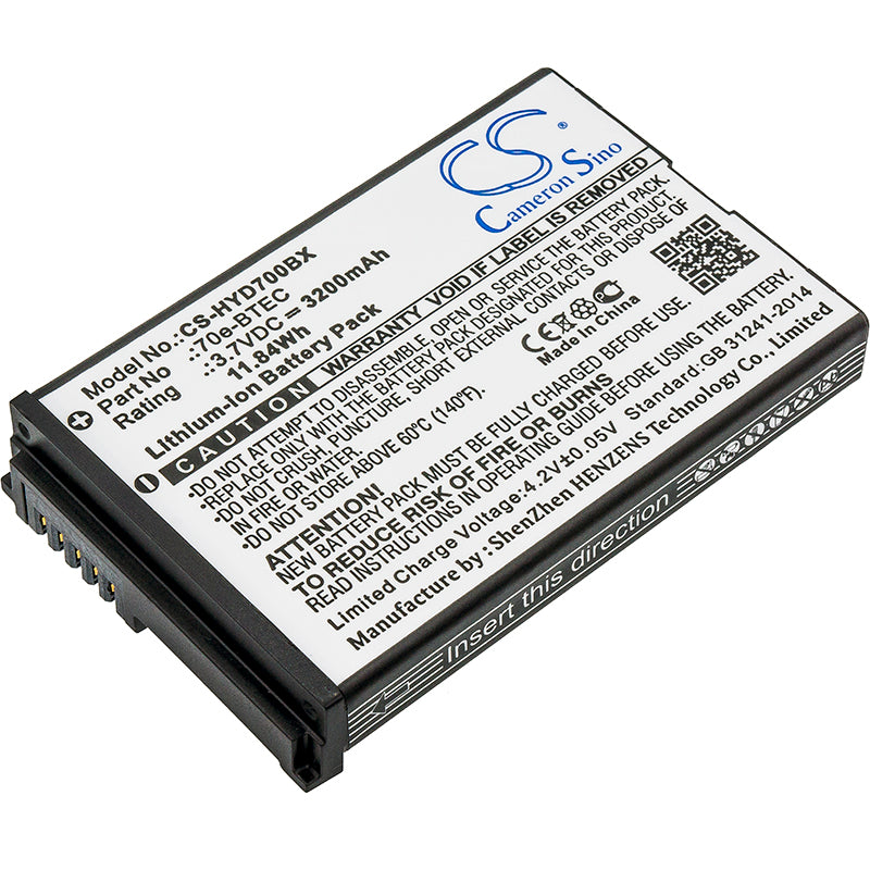 3200mAh Extended Battery for Honeywell Dolphin 70e 75e 60s Barcode Scanners - 3.7V Li-ion Replacement
