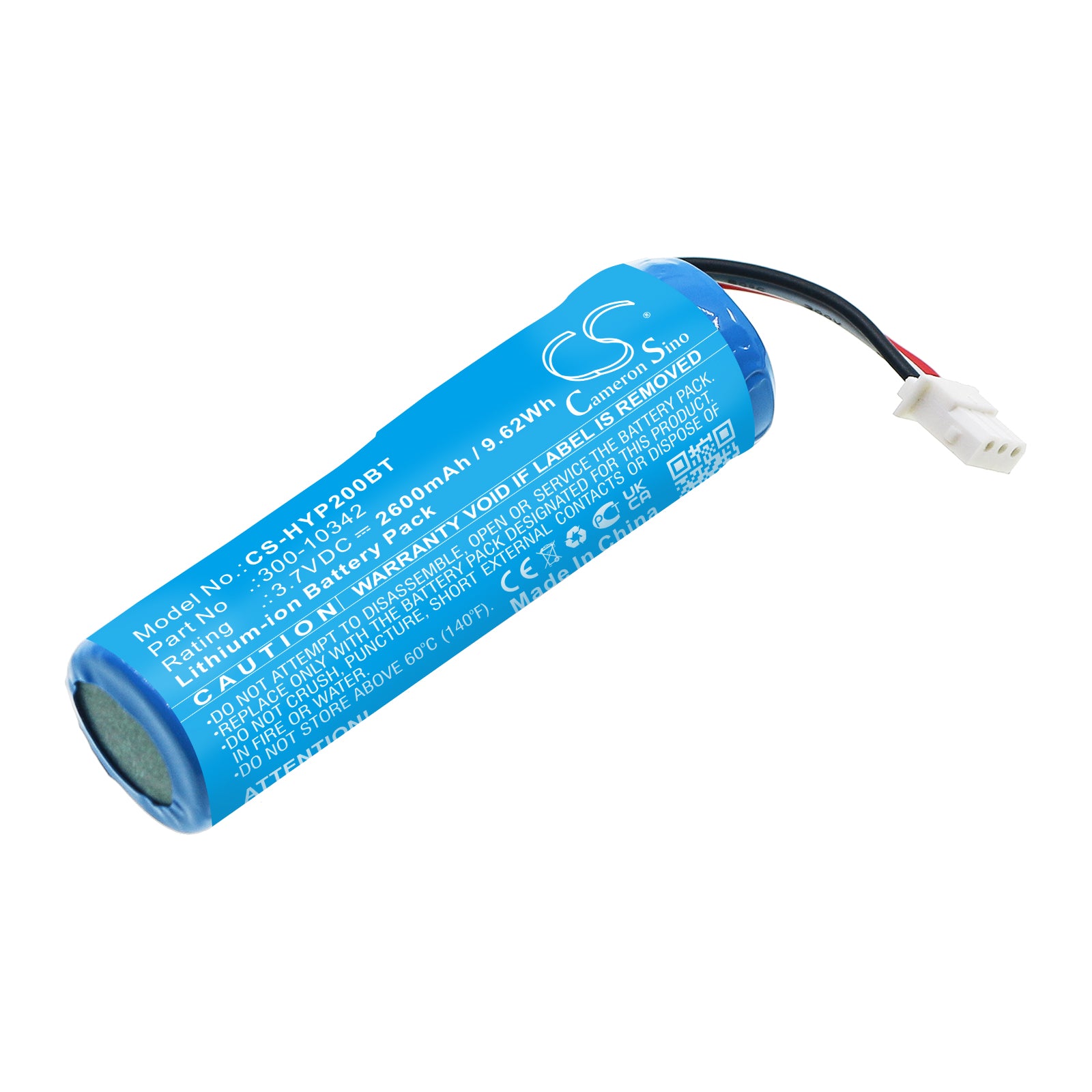 2600mAh Replacement Battery for Honeywell PROSIXC2W/Converter Alarm, 3.7V Li-ion, Dimensions: 66.8x21.5x18.5mm

