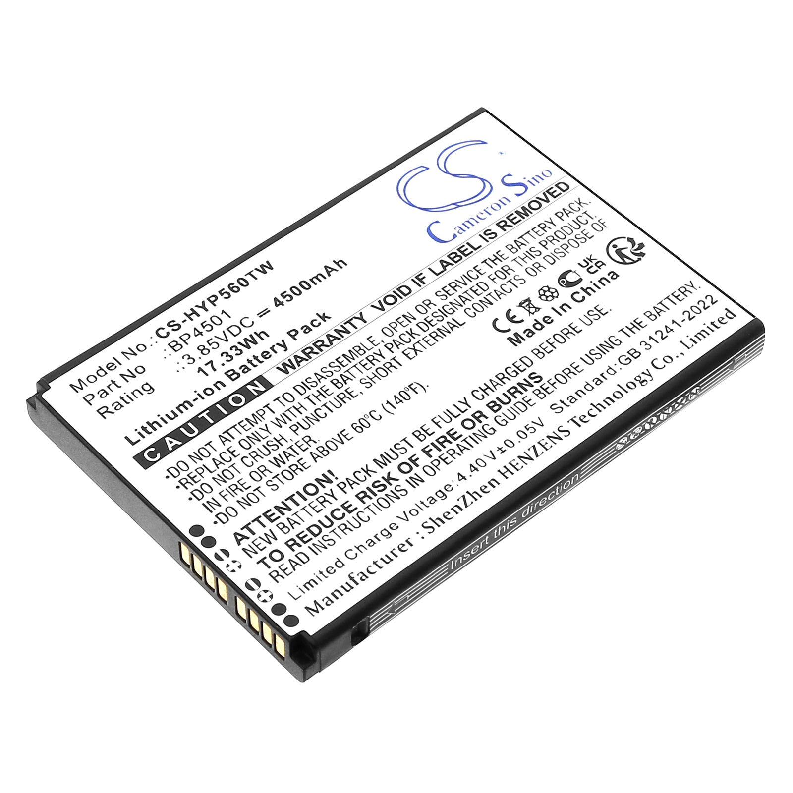 Hytera PNC460, PNC460U, BP4501 Two-Way Radio Replacement Battery - Extended 4500mAh Lithium-Ion, 3.85V, 17.33Wh
