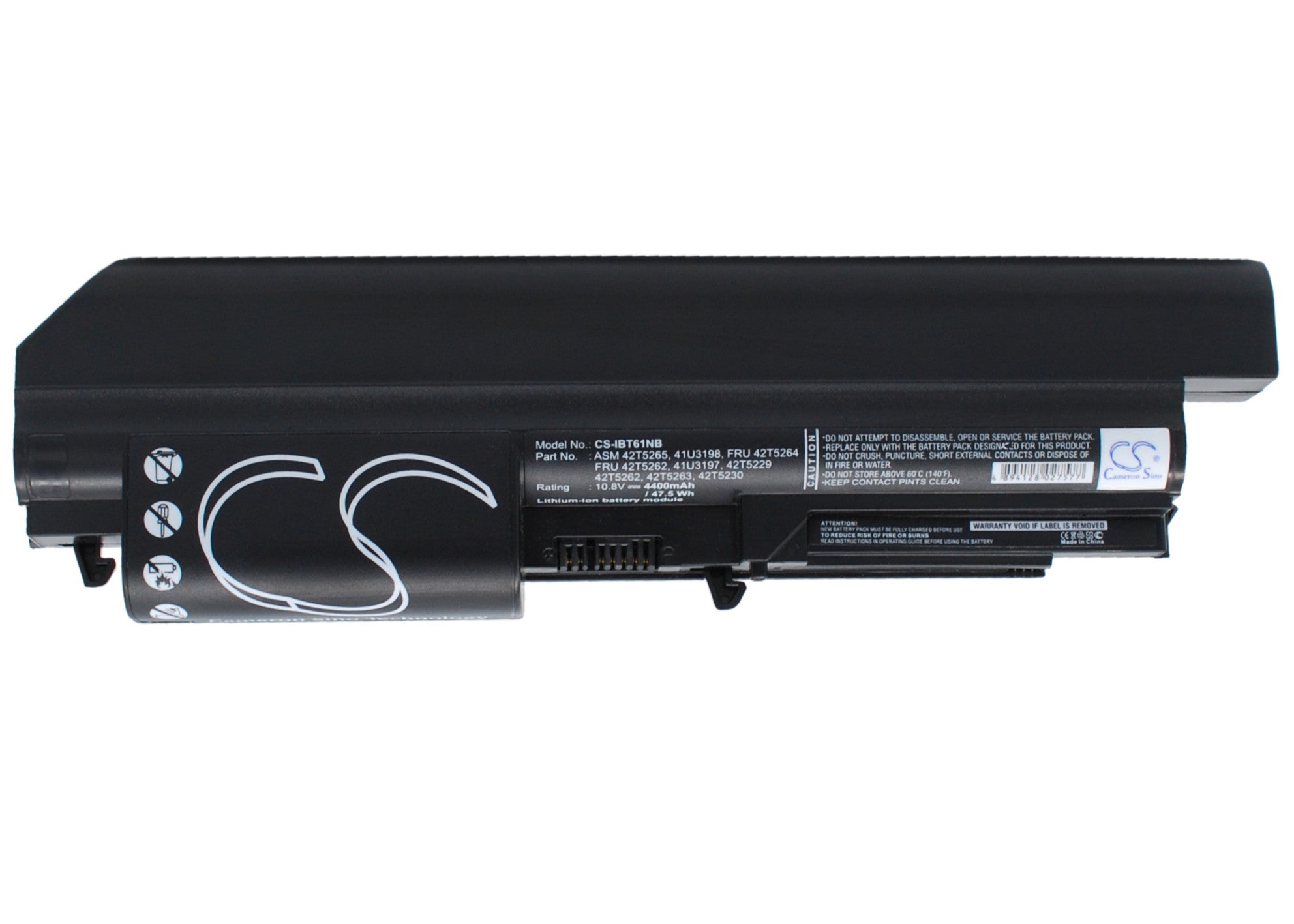 4400mAh Battery for IBM ThinkPad T61, T400, R400, R61 Series Laptops - 10.8V Li-ion Replacement
