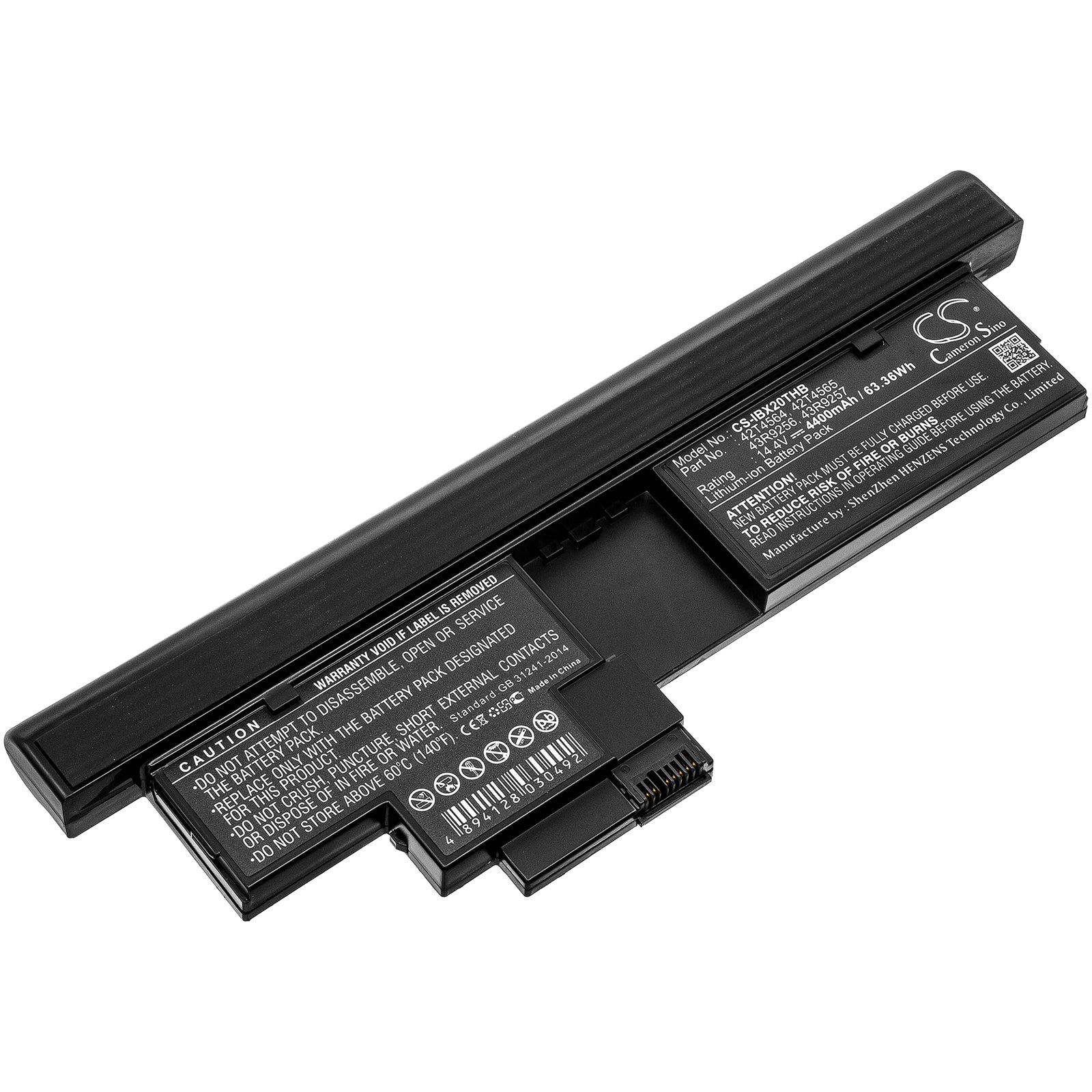 Lenovo ThinkPad X200 X200S Tablet Laptop Battery - 4400mAh 14.4V 63.36Wh - Replacement for 42T4564, 42T4565
