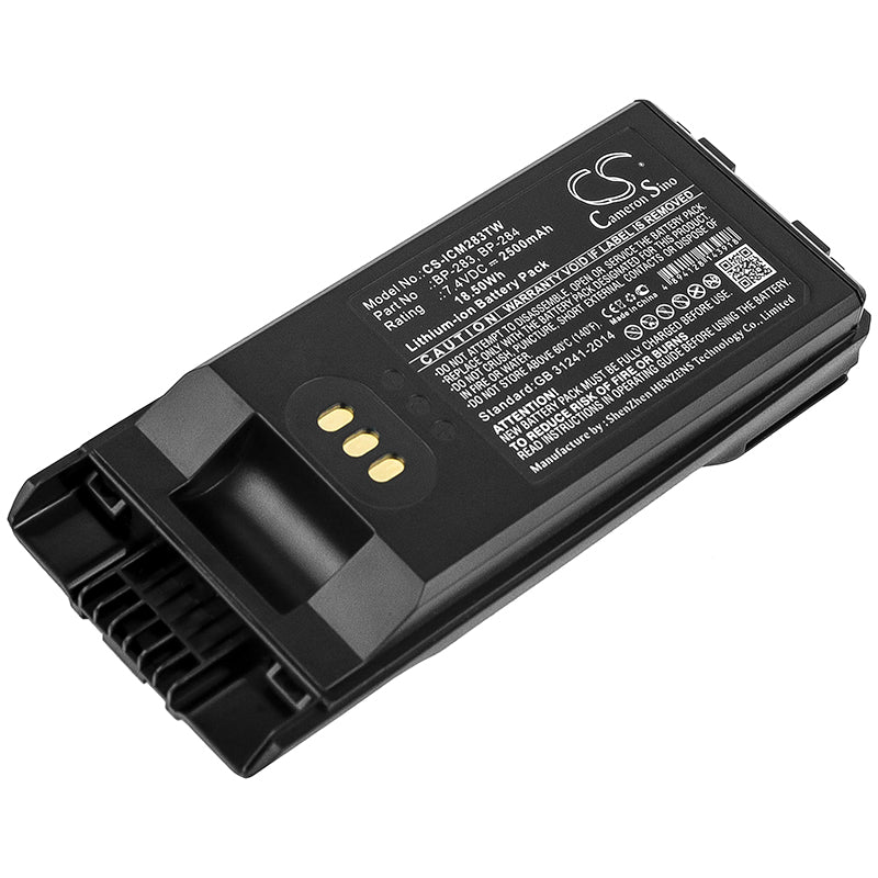 2500mAh Li-ion Battery for Icom IC-F3400 & IC-F4400 Series Two-Way Radios, 7.4V, Replaces BP-283/BP-284
