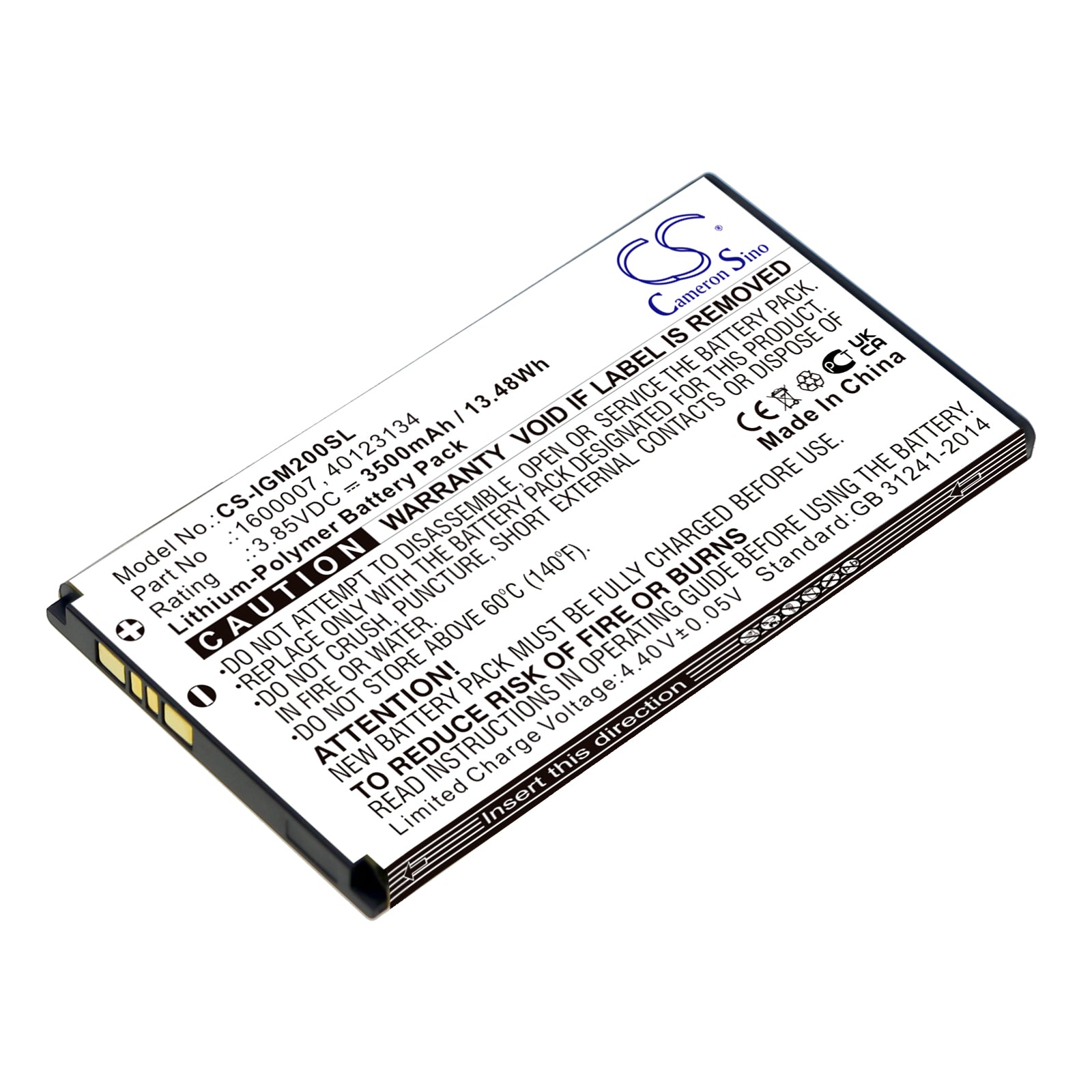 3500mAh Replacement Battery for Inseego M2000, M2100, M3000, MiFi X Pro 5G Hotspot - 88.6x48.5x5.5mm
