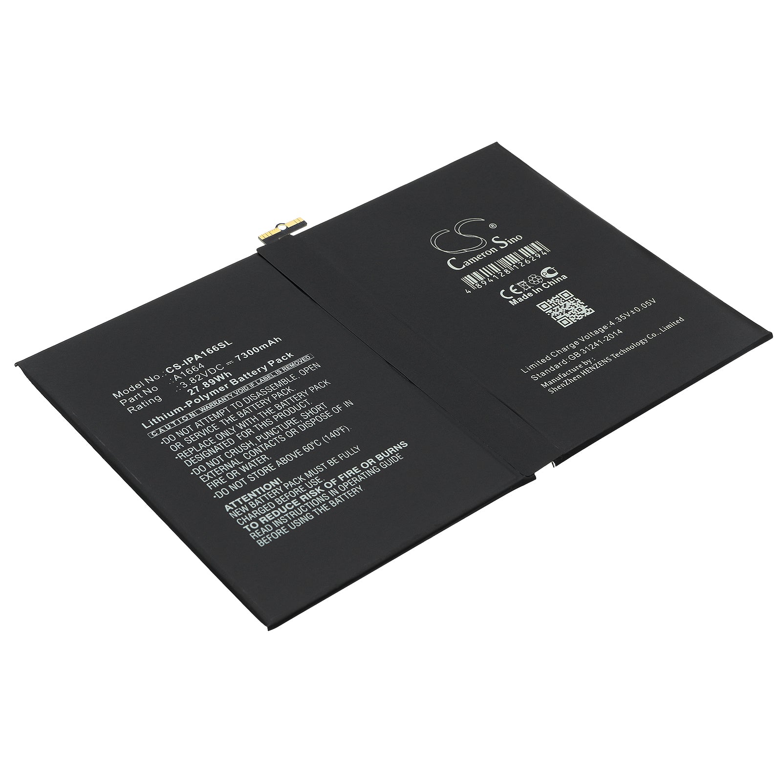 7300mAh Battery Replacement for iPad Pro 9.7 & iPad 10.2 (7th Gen) - A1673, A1674, A1675 - 27.89Wh Li-Polymer
