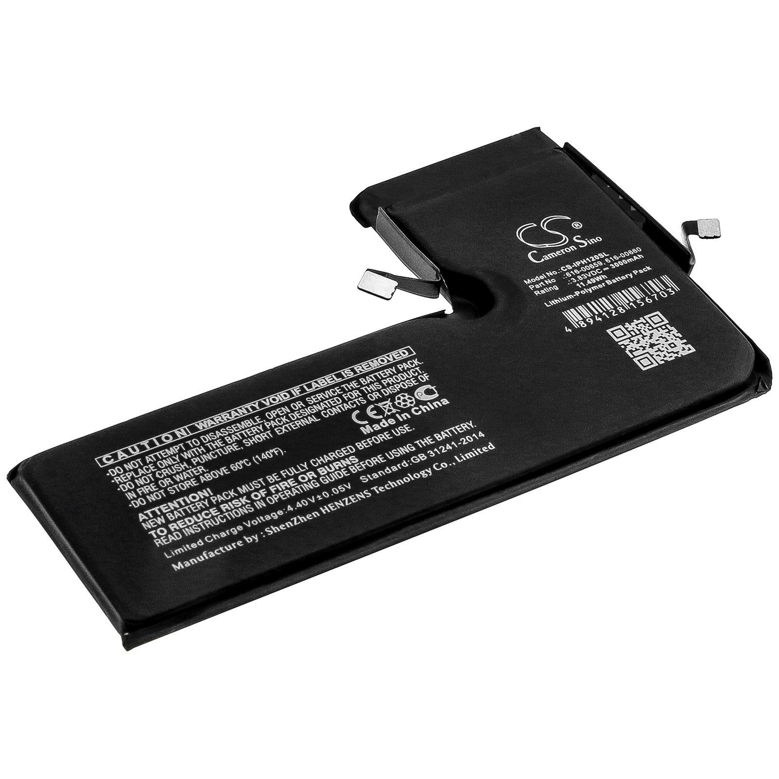 High Capacity 3000mAh Replacement Battery for iPhone 11 Pro - Models A2215, A2160 - 3.83V 11.49Wh Lithium-Ion - Fix Power Issues
