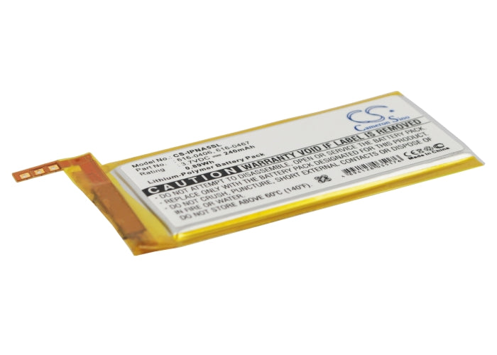 240mAh Replacement Battery for Apple iPod Nano 5th Gen - 3.7V Li-Polymer - Media Player Repair - Model 616-0406
