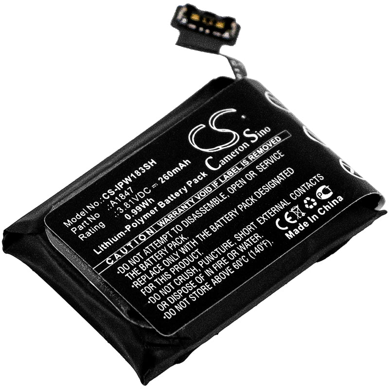 260mAh Battery Replacement for Apple Watch Series 3 38mm (A1860 GPS) - Li-Polymer 3.81V 0.99Wh Repair Part
