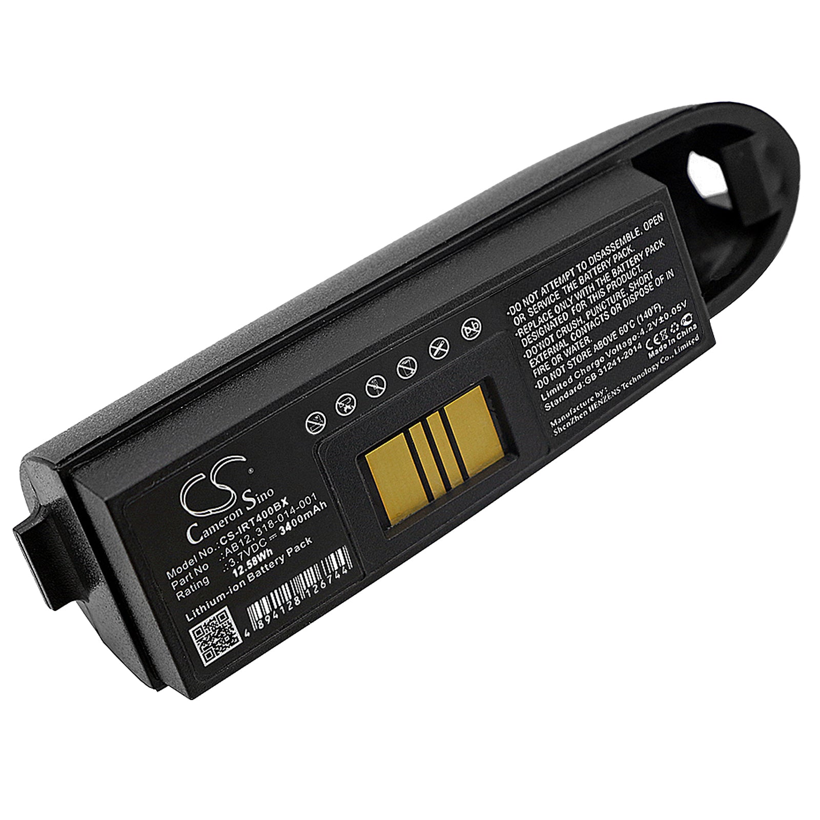 3400mAh Replacement Battery for Intermec IP3 & IP4 Barcode Scanners - 3.7V Li-ion AB12 Upgrade 

