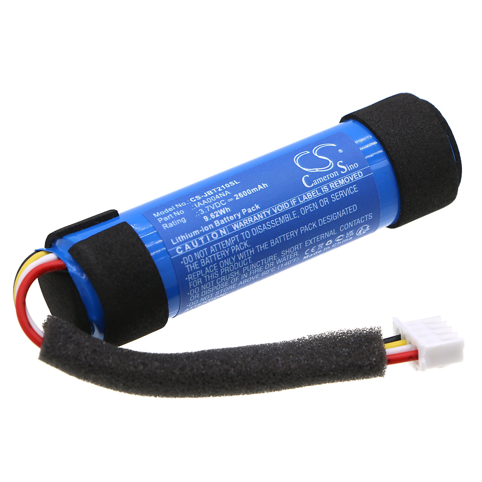 2600mAh Replacement Battery for JBL Tuner 2 Bluetooth Speaker, 3.7V Li-ion, 71x20x20mm - IAA004NA
