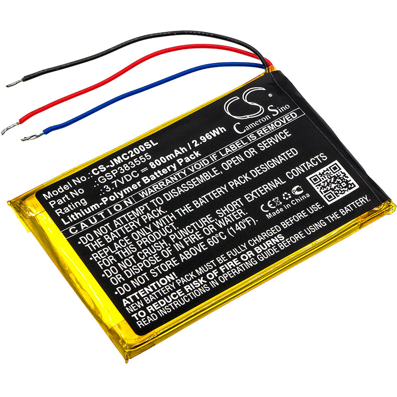 800mAh Replacement Battery for JBL Clip 2 & Clip 2AN Bluetooth Speaker - GSP383555 3.7V Li-Polymer
