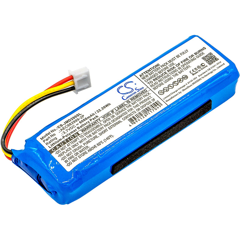 6000mAh Replacement Battery for JBL Charge Series Speakers, 3.7V Li-Polymer, Exact Fit, AEC982999-2P
