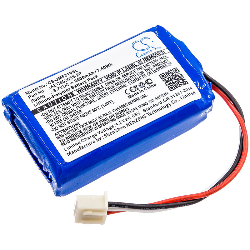 2000mAh Replacement Battery for JBL Flip 2 (2013) Bluetooth Speaker - AEC653055-2P, 3.7V 7.4Wh Li-Polymer
