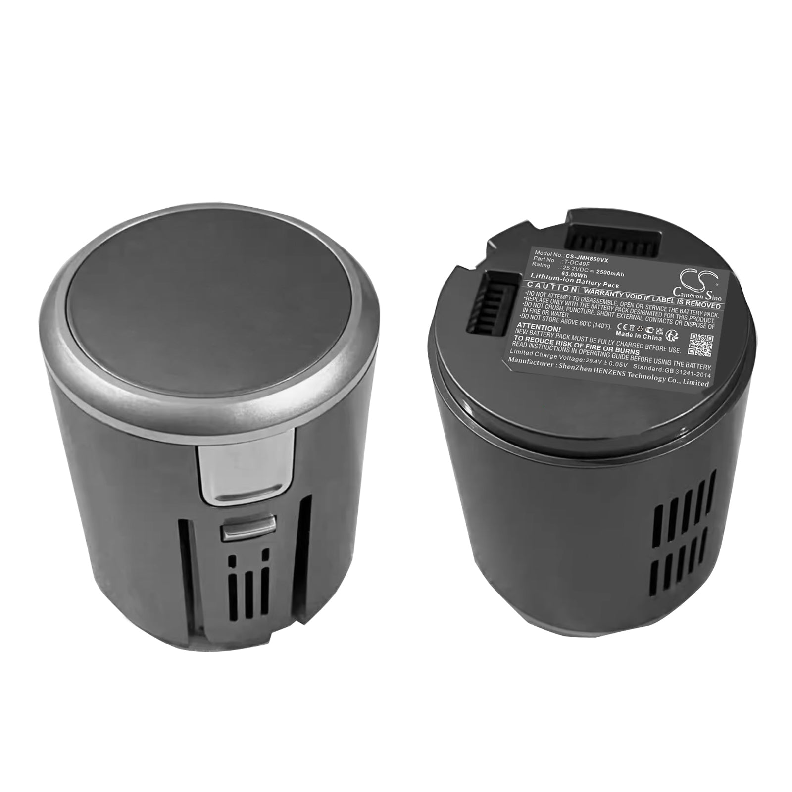 2500mAh Replacement Battery for Jimmy H9 Pro, JV85 Pro, H9 Flex Vacuum - 25.2V 63Wh Li-ion (T-DC49F/D)
