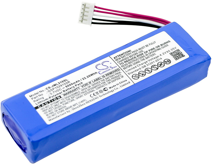 6000mAh 3.7V Li-Polymer Replacement Battery for JBL Charge 2 Plus & Charge 3 (2015) Bluetooth Speakers
