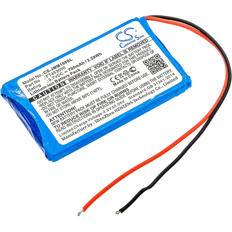 700mAh Replacement Battery for JBL Micro, Clip+, Synchros E40BT Wireless Speakers - 3.7V Li-ion
