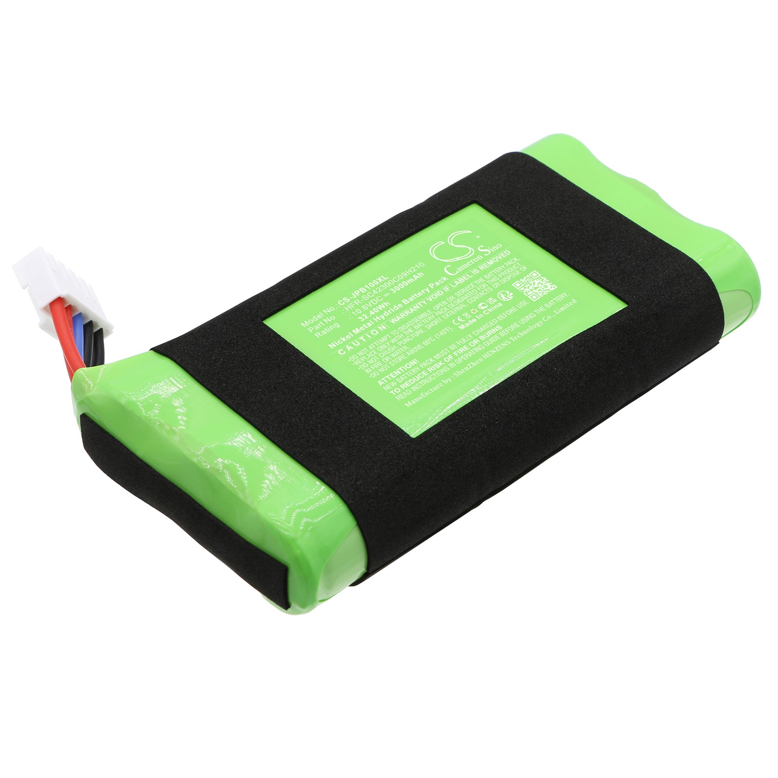 3000mAh 10.8V Ni-MH Replacement Battery for JBL BassPro Go Speaker - Exact Fit, 134x68x25.5mm
