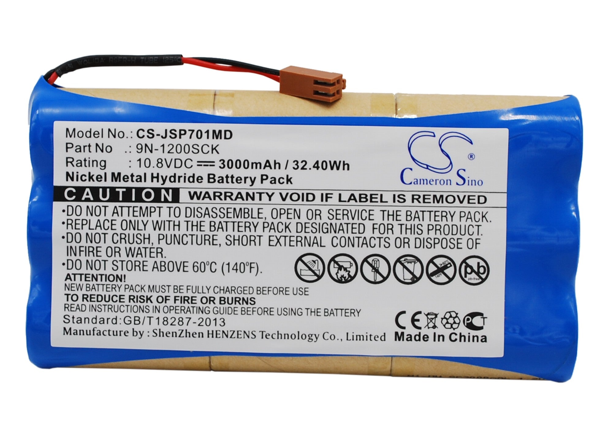 3000mAh Replacement Battery for JMS Infusion Pump OT-701, OT-707, OT-601 - 10.8V 32.4Wh Ni-MH Medical Grade
