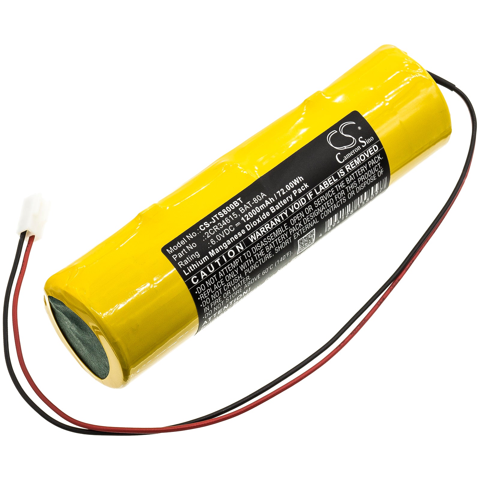 12000mAh 6V Li-MnO2 Replacement Battery for Jablotron JA-80A, OASiS JA-80A & Indexa 8000A Alarm Systems (72Wh)
