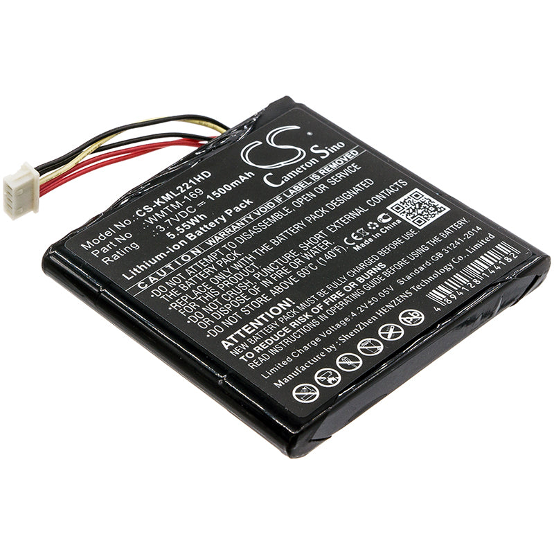 Replacement 1500mAh Battery for Kingston MLW221 WMTM-169 Drive - 3.7V Li-ion, 50x51x5.5mm

