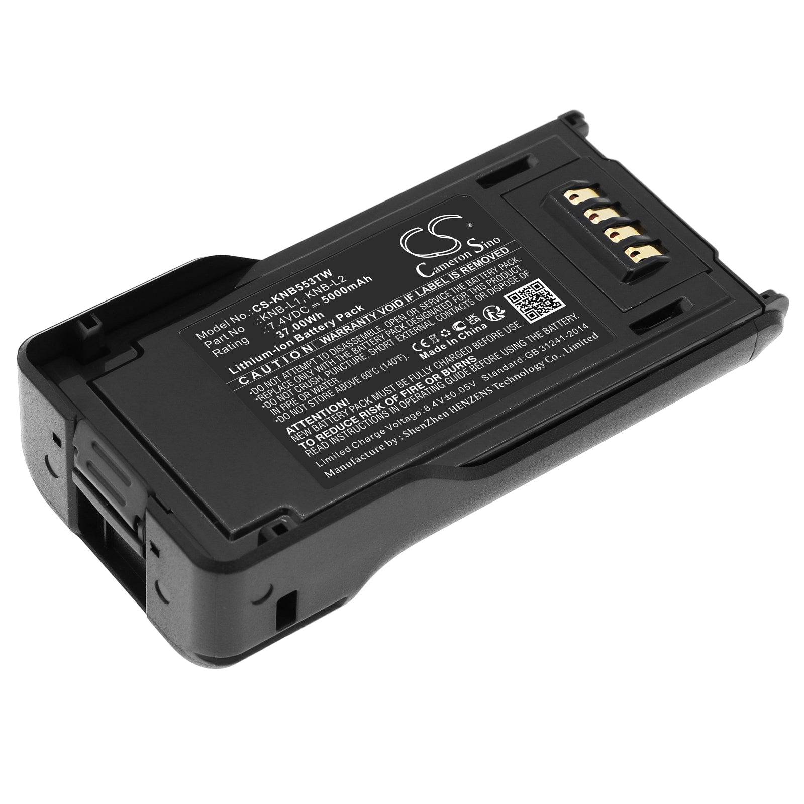 7.4V 5000mAh Li-ion Replacement Battery for Kenwood P25, NX-5000 & VP5000 Two-Way Radios; Replaces KNB-L1/L2
