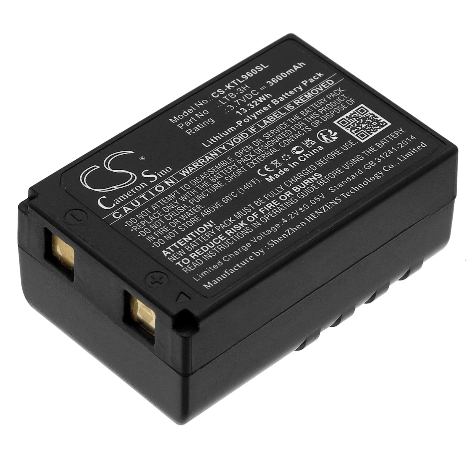 3.7V 3600mAh Li-Polymer Replacement Battery - Muratec KDS ATL-X6, ATL-96RG Laser Levels & LTB-3H

