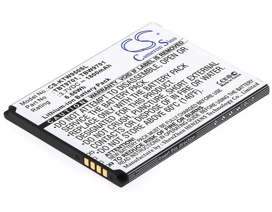 1800mAh 3.7V Li-ion Battery Replacement for K-Touch S5, T810, U90, Kis 1 Smartphones
