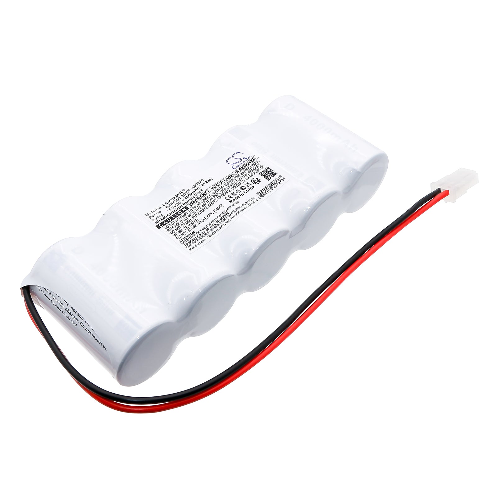 6V 4000mAh NiCD Emergency Light Battery for Kaufel 002003E & BGN5500-5DWP-A800EC - 162.7x62.9x33mm Replacement Pack
