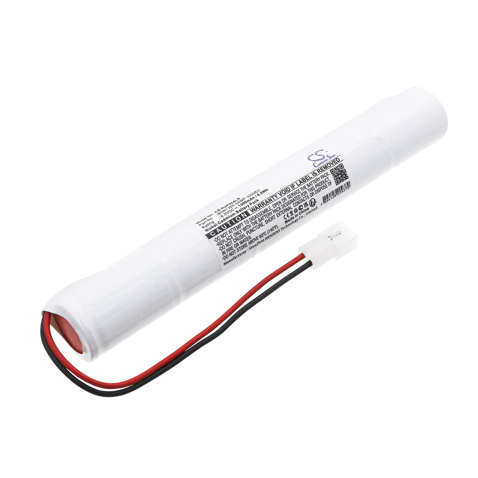 NiCD 6V 1500mAh Replacement Battery - Kaufel 850.0034 & BGN1300-5AWP-3202EC Emergency Lights, 168.2x25.2x22.4mm
