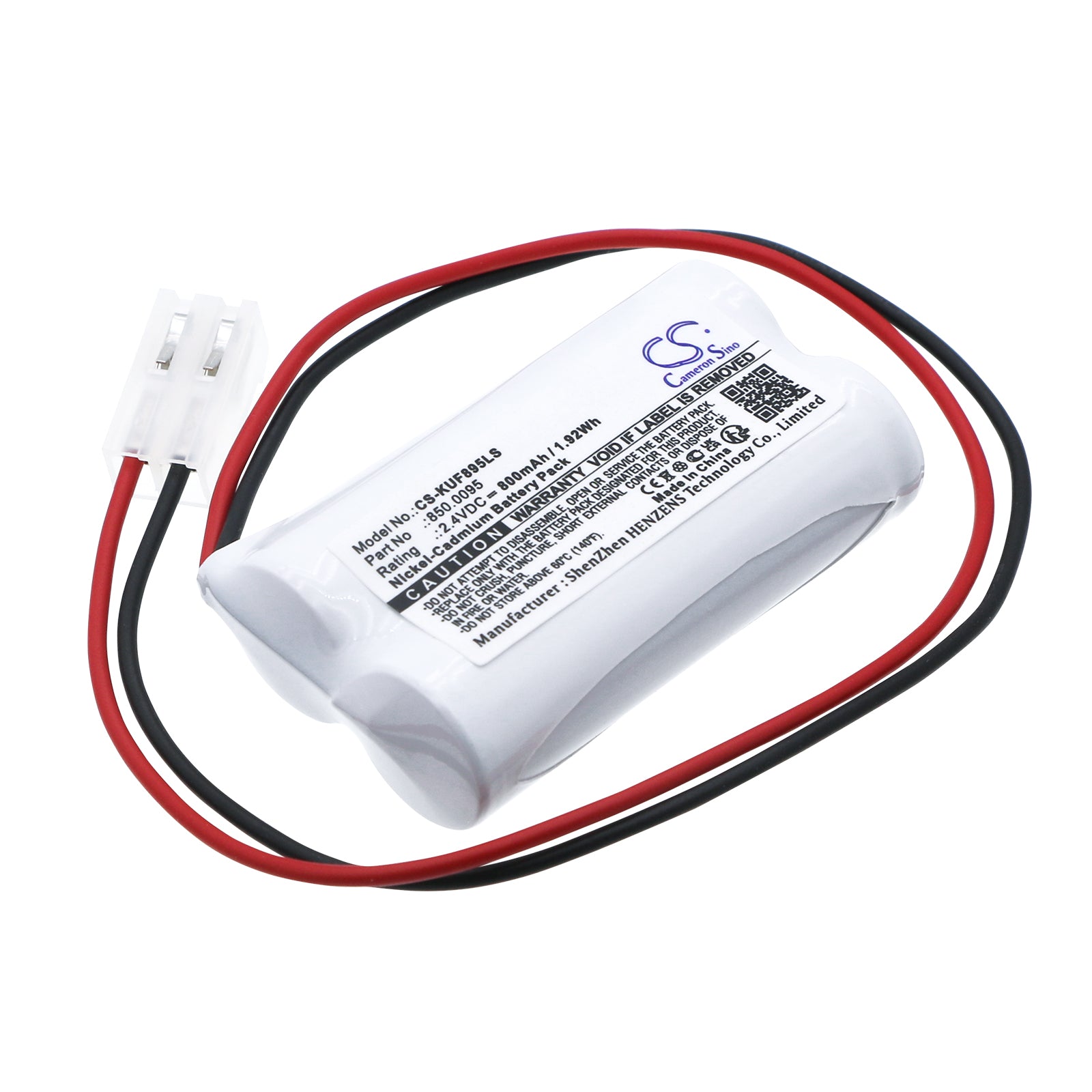 Kaufel 850.0095 Replacement Battery: 2.4V 800mAh NiCD Emergency Light, 50.6x28.6x14.4mm

