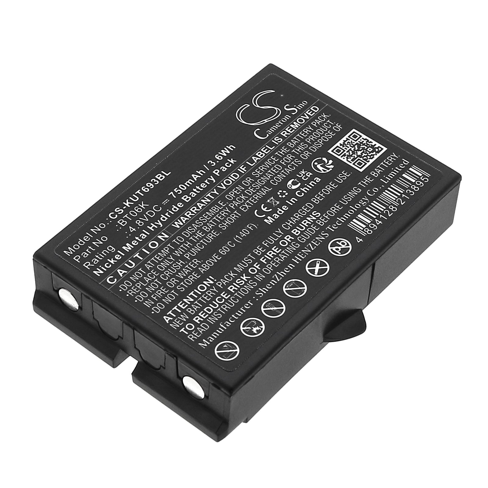 IKUSI Crane Remote Battery: 4.8V 750mAh Ni-MH, Replacement for TM70/T71/T72/RAD-TS/RAD-TF Transmitters, ATEX Certified
