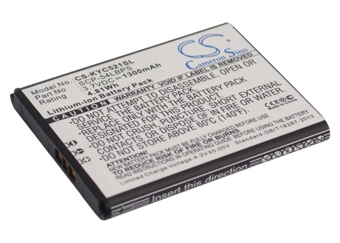 Kyocera Hydro Edge C5215 Battery Replacement - 1300mAh 3.7V Li-ion - SCP-54LBPS Compatible
