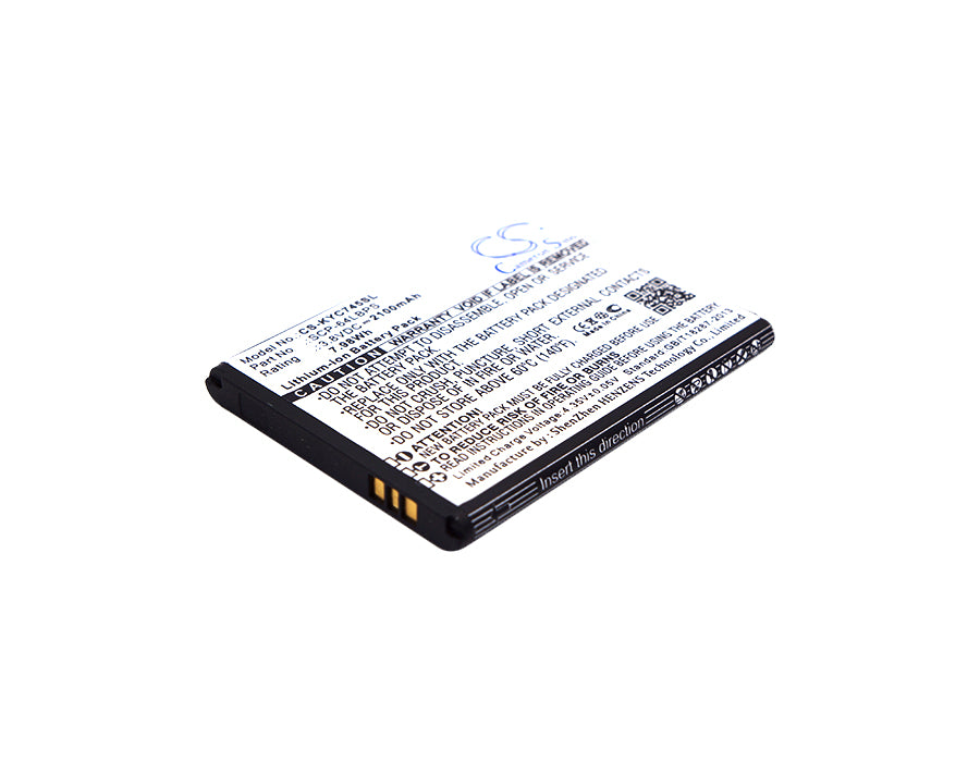 2100mAh Replacement Battery for Kyocera Hydro Air/Wave C6745/LTE C6740/LTE Smartphone - 3.8V Li-ion
