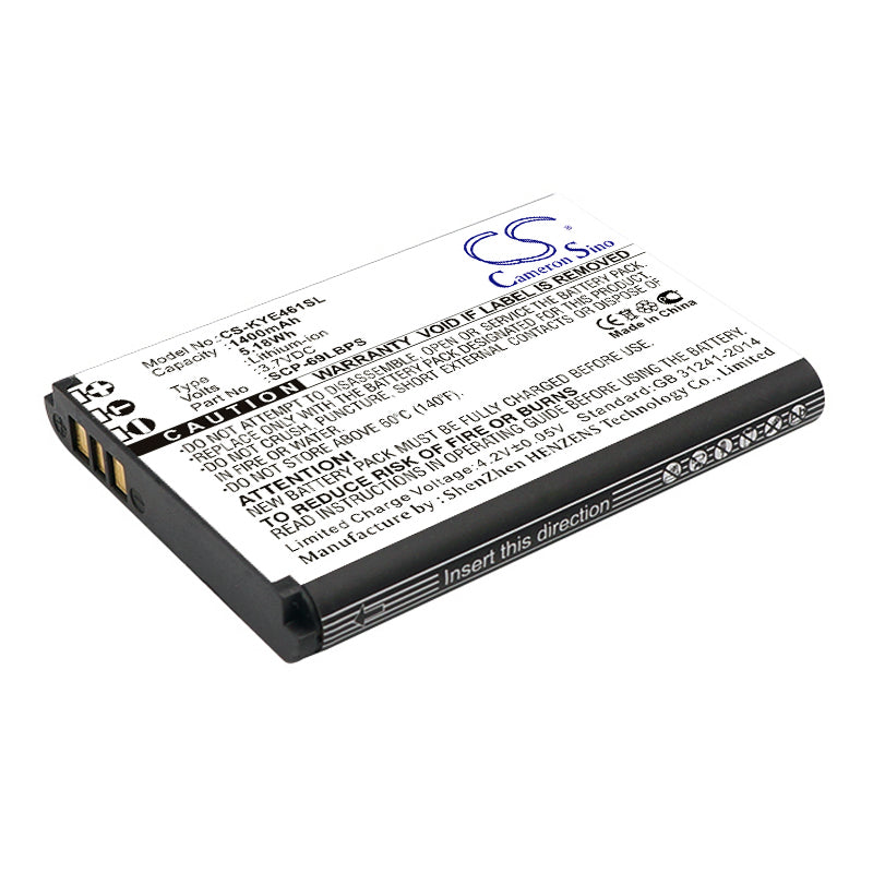 1400mAh 3.7V Li-ion Replacement Battery for Kyocera DuraXV LTE, DuraXTP, E4610, E4520, E4710, E4281 Mobile Phones
