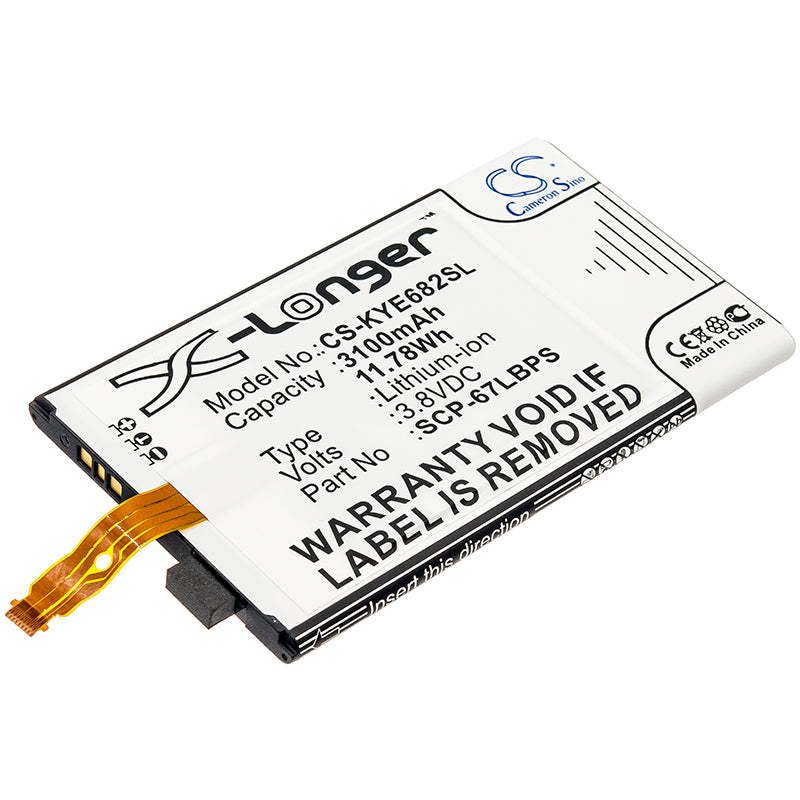 3100mAh Replacement Battery for Kyocera DuraForce Pro E6810 E6820 E6830 E6833 Smartphone - 3.8V Li-ion
