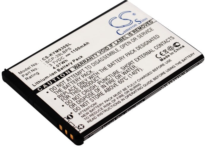 1100mAh Replacement Battery for Kyocera Echo M9300 SCP-9300 Smartphone (3.7V Li-ion - 61.61x43.54x4.31mm)
