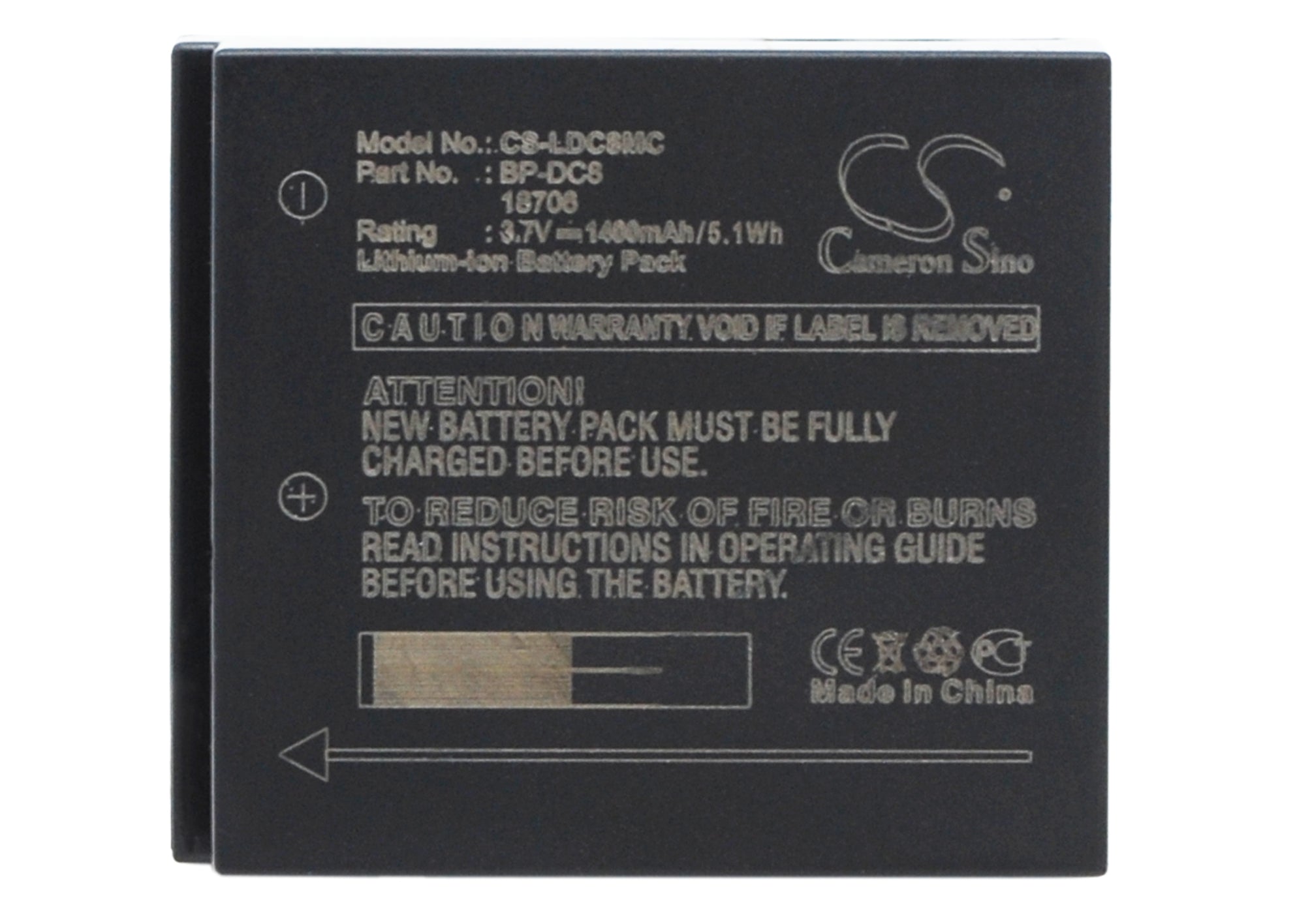 High Capacity 1400mAh Replacement Battery for Leica X1 Camera (BP-DC8, 3.7V Li-ion) - Exact Fit
