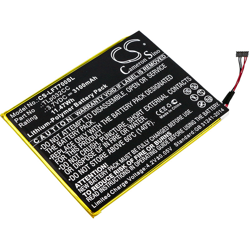 3100mAh Replacement Battery for Alcatel Pixi 8.0 3G/4G OT-9005X OT-9023A - 3.7V Li-Polymer - Tablet Battery
