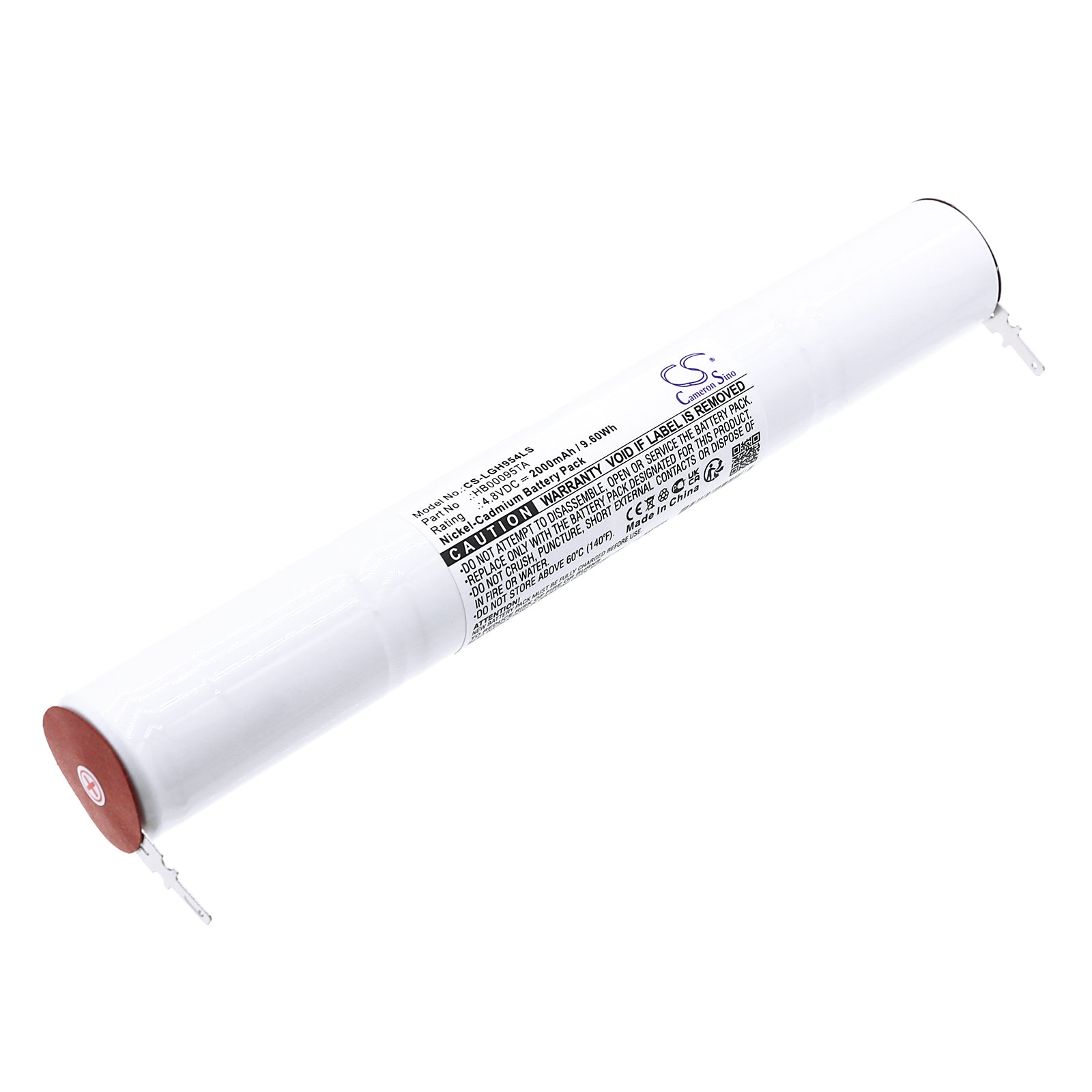 2000mAh 4.8V Ni-CD Battery for Legrand Emergency Lights (61884, 9342819, H95400) - 169.3x23x23mm, Replacement Power
