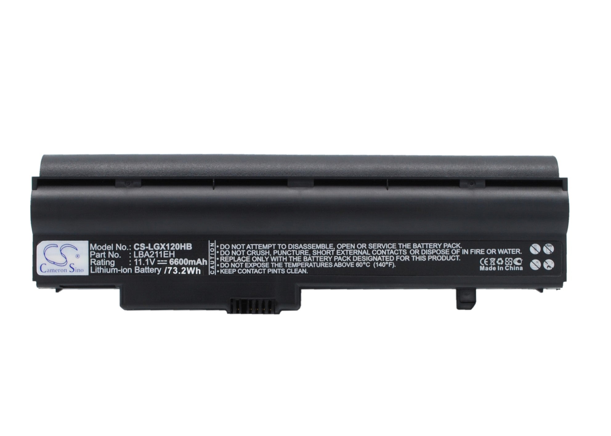 6600mAh Extended Life Laptop Battery for LG X120 X130 Series - 11.1V 73Wh, LBA-211EH Replacement
