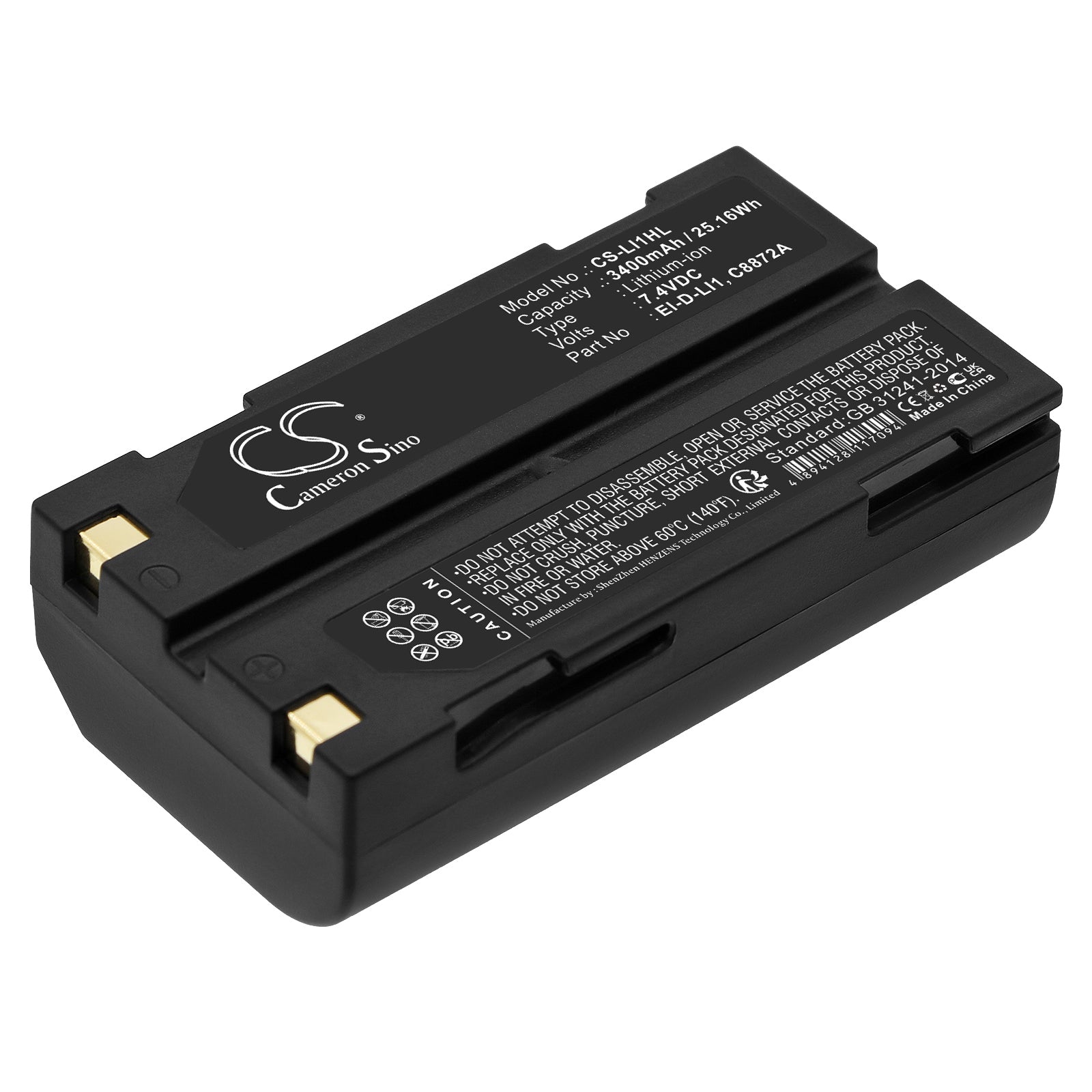 7.4V 3400mAh Li-ion Battery for Trimble Survey Equipment, Spectralink, APS BC1071 Replacement - 25.16Wh
