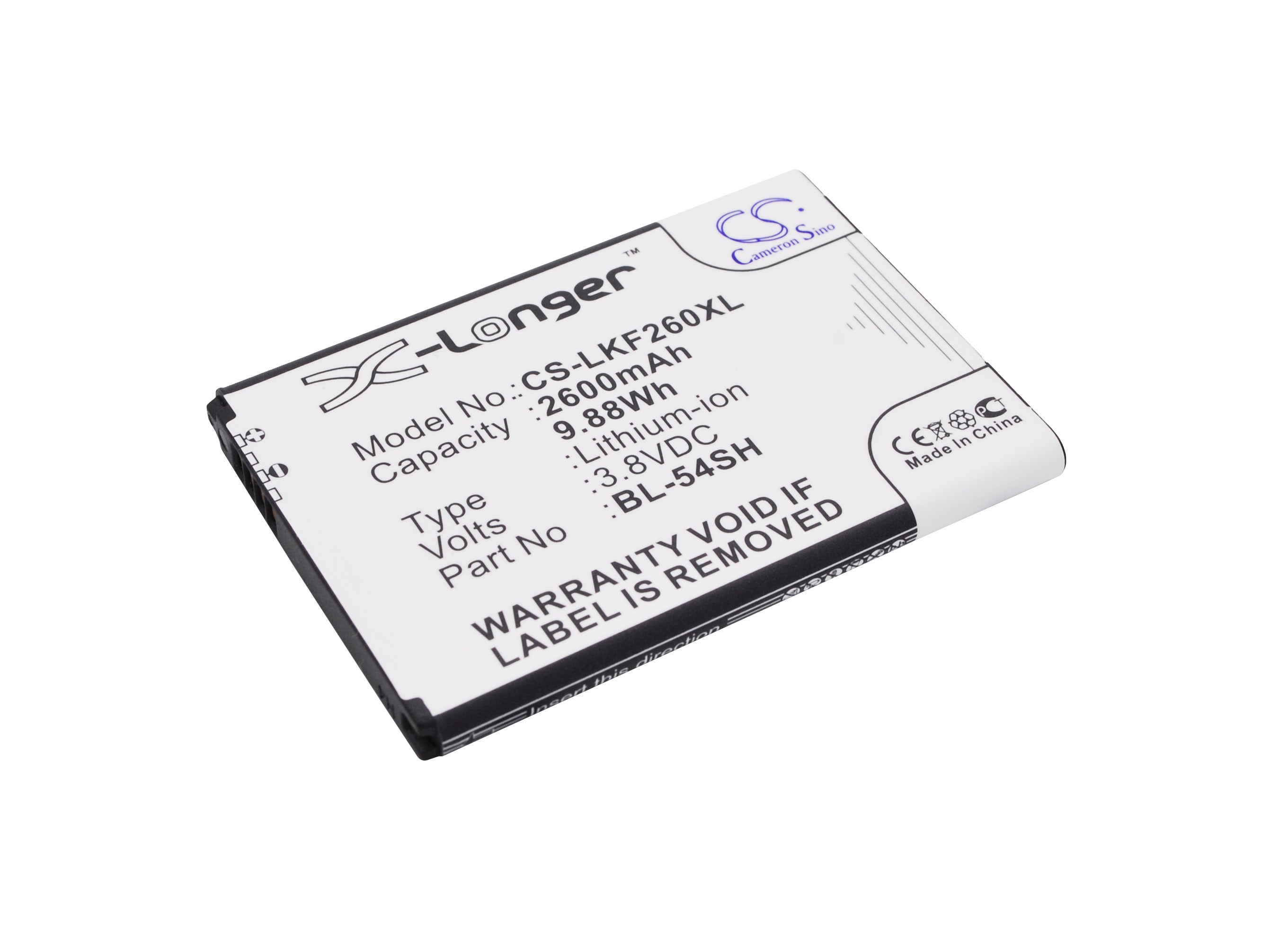 2600mAh 3.8V Li-ion Replacement Battery for LG Optimus LTE III F260, L90, G3 Vigor, L Bello
