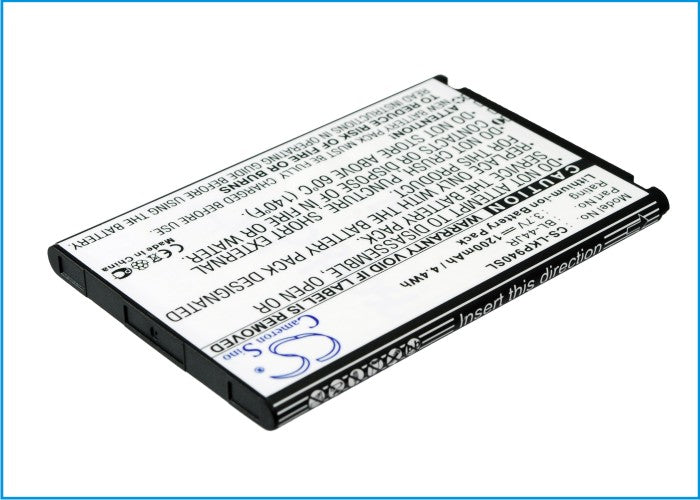 1200mAh Replacement Battery for LG P940 Prada 3.0 Optimus EX - 3.7V Li-ion Battery
