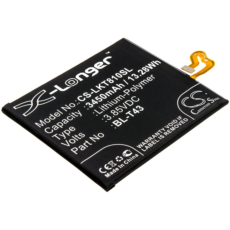 3450mAh Battery Replacement for LG G8S ThinQ LMG810EA (Global) - BL-T43, 3.85V Li-Polymer - Phone Repair
