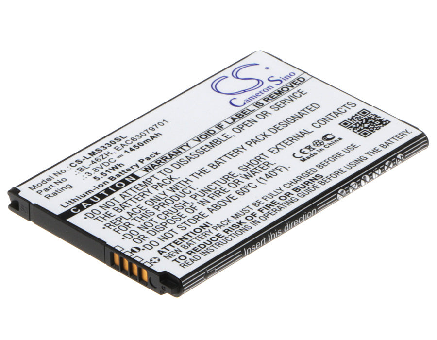 AT&T GoPhone, LG Treasure, Escape 3, K8 Replacement Battery - BL-46ZH - 1450mAh 3.8V Li-ion
