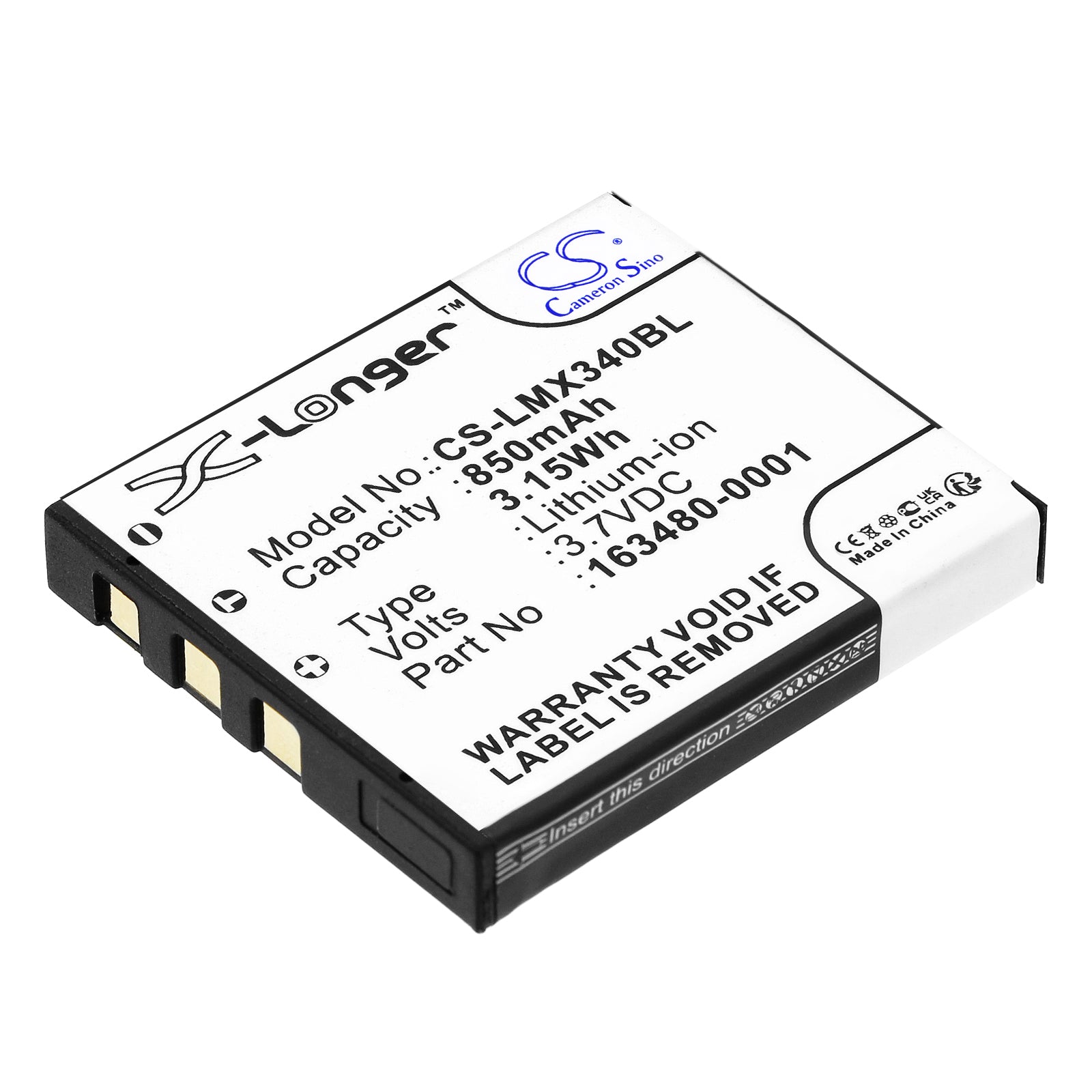 850mAh Replacement Battery for Honeywell Voyager/LXE Scanners - 3.7V Li-ion - 1602G, 8650, 8670
