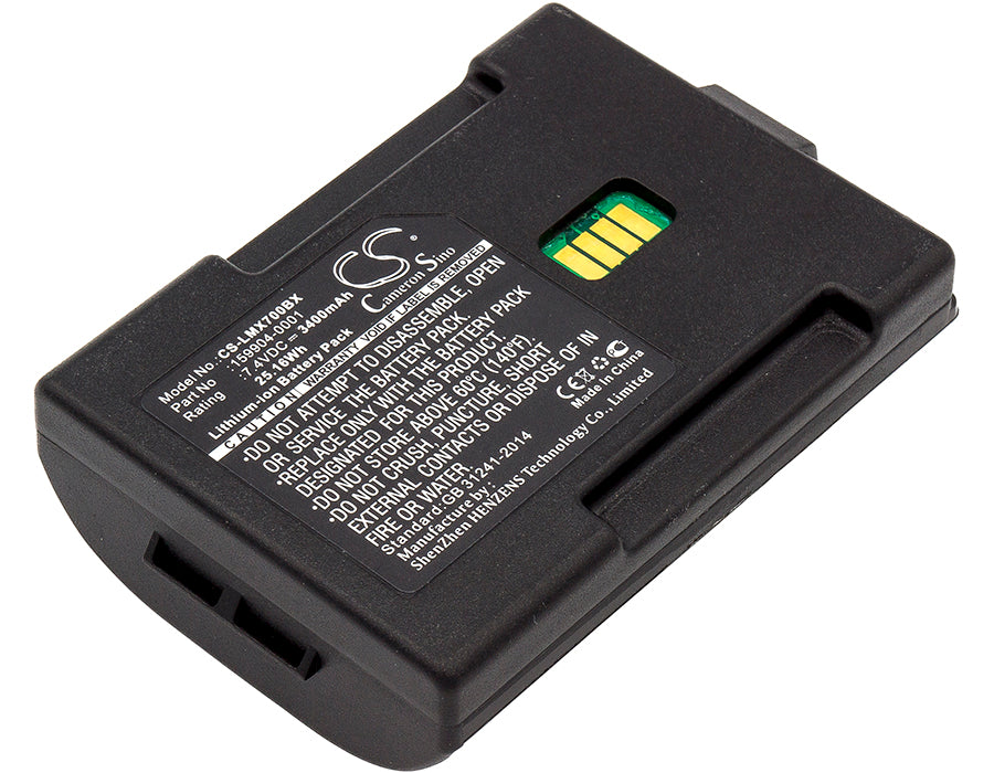 3400mAh Extended Capacity Replacement Battery for Honeywell TXE TECTON MX7 Barcode Scanner, 7.4V Li-ion
